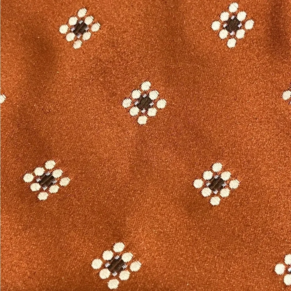 Givenchy Gentlemen Paris Tie Polyester Orange Gray Diamond Wide Vintage 70s 80s